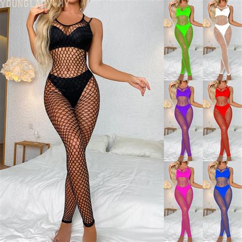 Womens Mesh Lingerie Fishnet Body Stocking Dress Underwear Sexy