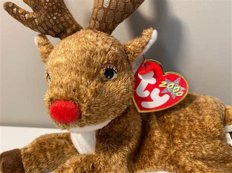 Ty Beanie Baby Roxie The Christmas Reindeer With A Red Or Etsy