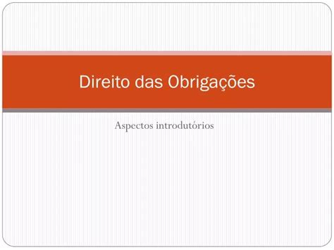 PPT Direito das Obrigações PowerPoint Presentation free download