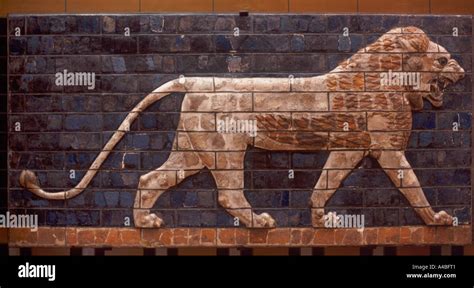 Neo Babylonian 604 562 BC Glazed Brick Lion Frieze From Procession