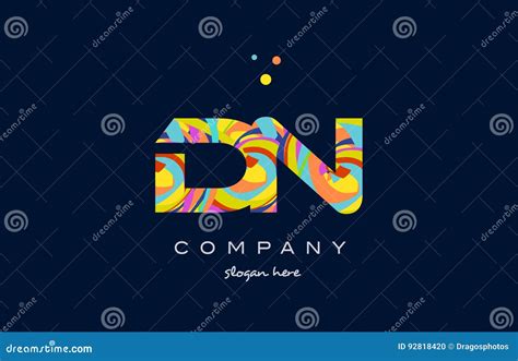 Dn D N Colorful Alphabet Letter Logo Icon Template Vector Stock Vector