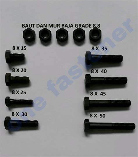 Jual Baut Baja Mm X Mm Plus Mur Grade K Di Lapak One