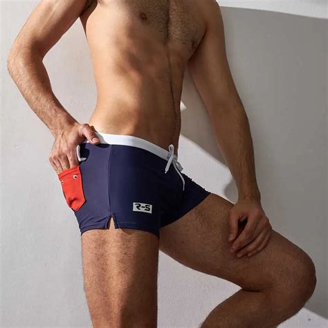 Aqux Brand Sexy Male Swim With Back Pocket Briefs Low Rise Mens Nylon