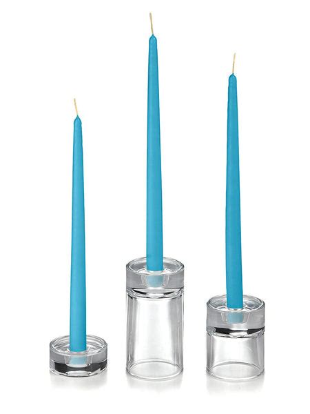 12 Taper Candles And 12 Glass Taper Holders Yummicandles