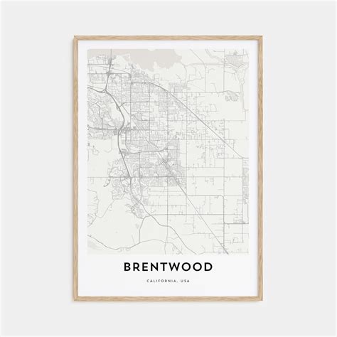 Map Of Brentwood Print Brentwood Map T Brentwood Poster City Map