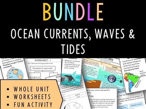 Ocean Currents Waves And Tides Unit With Worksheets Fun Activity