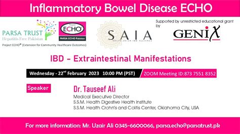 Ibd Extraintestinal Manifestations By Dr Tauseef Ali Youtube