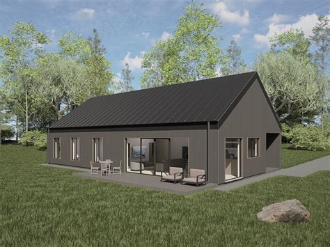 Barn House Plan Modern 3 Bedroom House Floor Plan Blueprint Etsy