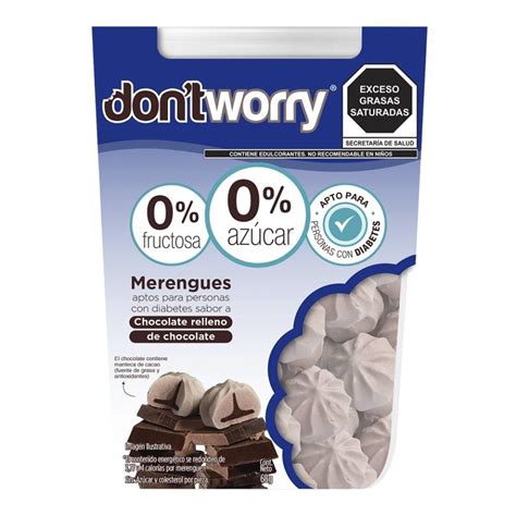 Merengues Don T Worry Sabor Chocolate Relleno De Chocolate 68 G Walmart