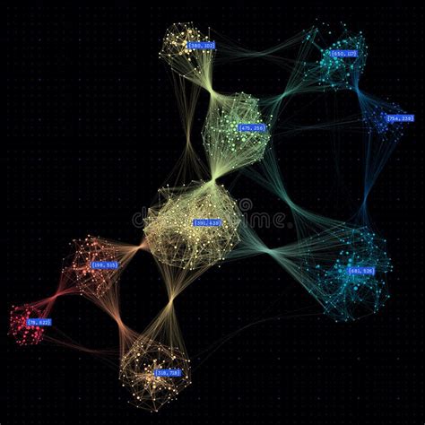 Abstract Big Data Visualization Concept. Cluster Analysis. Social Media Graph. Computing Network ...