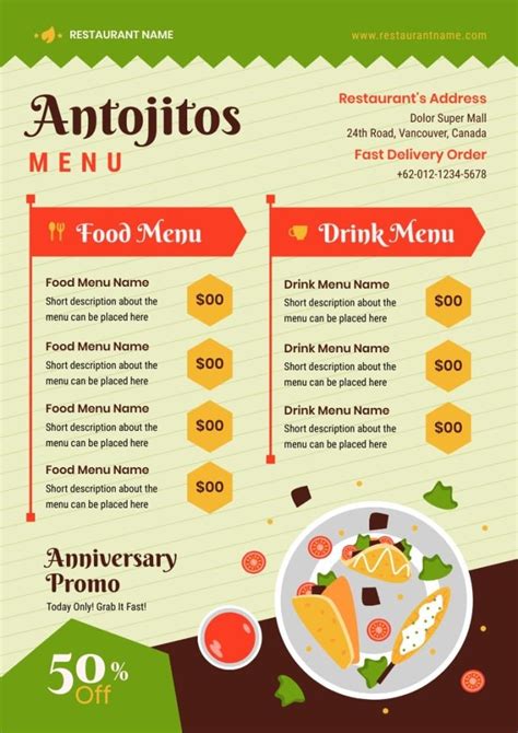 Personalize This Hand Drawn Anniversary Promo Antojitos Mexican