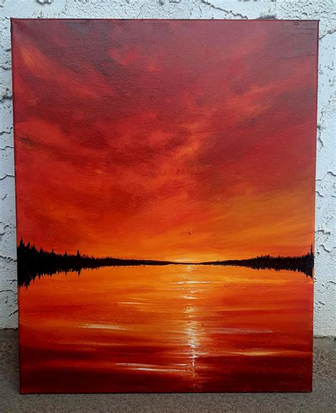 Sunset Paintings On Canvas Acrylic