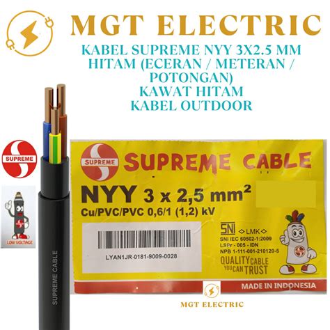 Jual Kabel Supreme Nyy X Mm Hitam Eceran Meteran Potongan