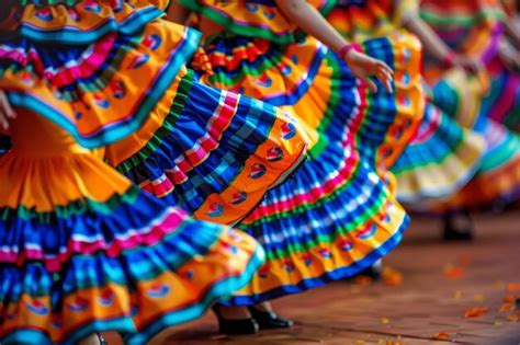 Premium Photo | Mexican Folklorico Dancers in Vibrant Costumes Twirling ...