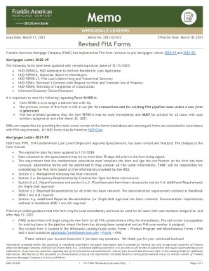 Fillable Online Revised FHA Forms Fax Email Print PdfFiller