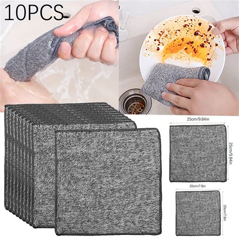 glass cleaning cloth Non-scratch scrubbing pad housewarming gifts 10PCS Kitchen Cleaning Tools ...