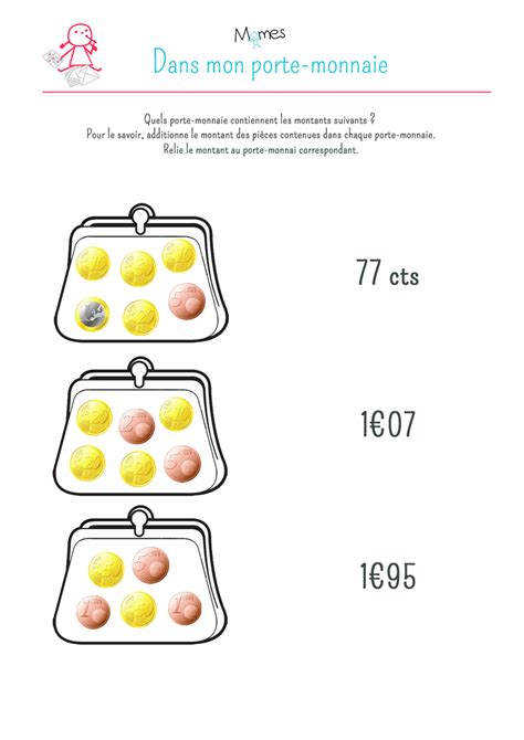 Exercice Imprimer Pour Apprendre Compter Une Somme De Monnaie Momes