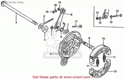 Honda Ct70 Trail 70 K4 1975 Usa Rear Brake Panel Schematic Partsfiche