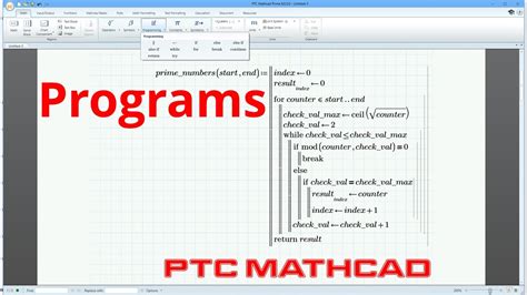 Mathcad Programs Prime Numbers Youtube