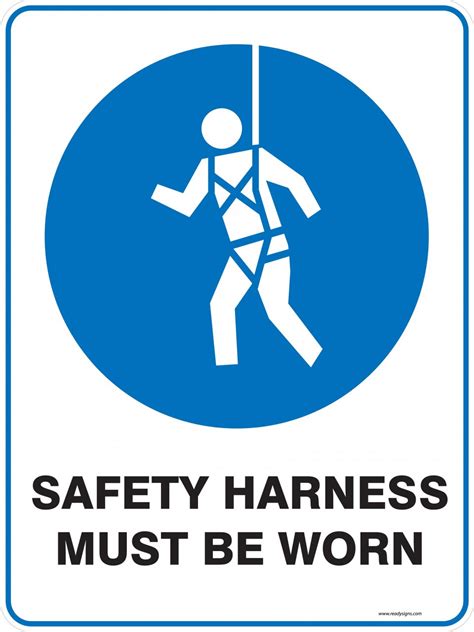 Mandatory Sign Safety Harness Must Be Worn Property Signs