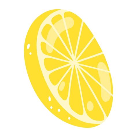 Hand Drawn Lemon Slice Vector Illustration Of Cut Tasty Citrus Healthy Food Summer Fresh