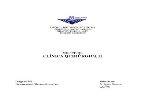 PDF CLÍNICA QUIRÚRGICA II PDF file Conocer las medidas