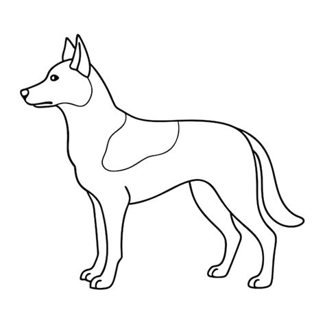 Un Dibujo De Un Perro Con Una Etiqueta Que Dice Perro Vector Premium