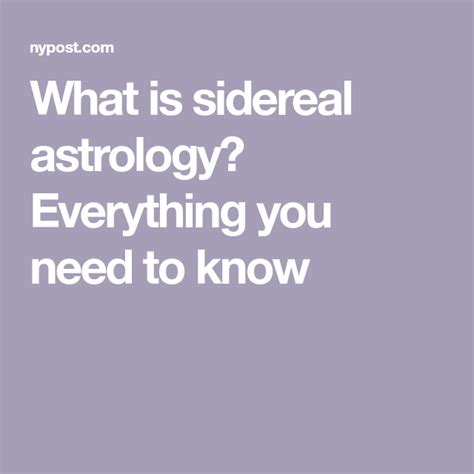 Sidereal Astrology Artofit