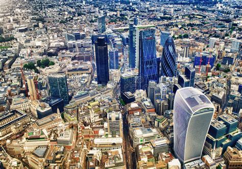 London Skyline Aerial View. Business Buildings and Skyscrapers ...