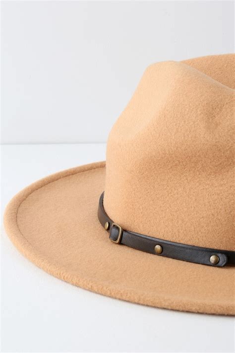 Lulus Tan Hat Wide Brim Hat Burgundy Fedora Hat