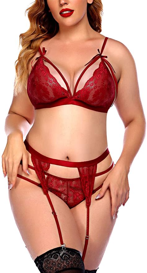 Avidlove Women Lingerie Set Plus Size With Garter Belts Sexy Bra And