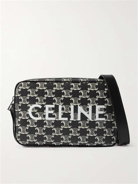 CELINE HOMME Triomphe Leather-Trimmed Logo-Print Coated-Canvas ...