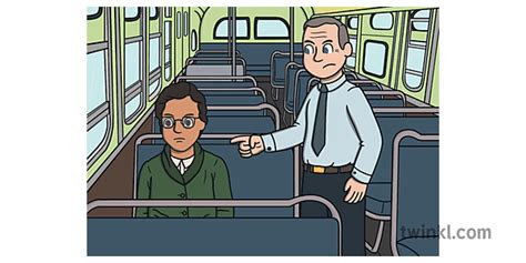 Rosa Parks Saß Im Bus Illustration Twinkl