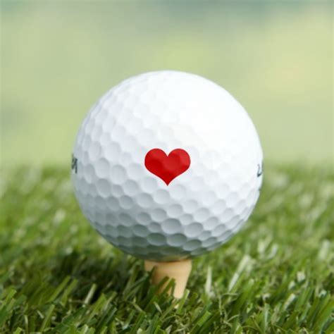 Red Heart Golf Ball Zazzle