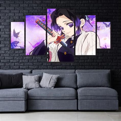 Wall Decor Shinobu Kocho DEMON SLAYER 1 Set Hiasan Dinding Poster Kayu