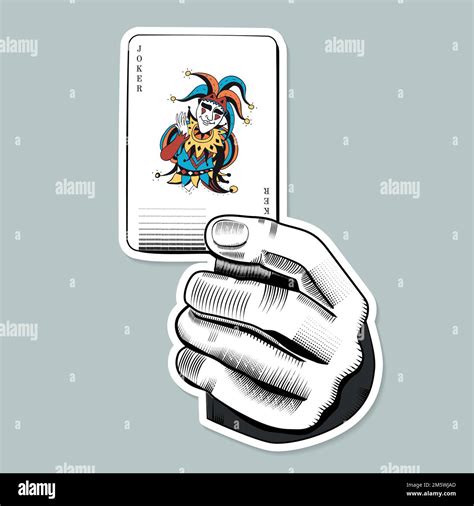 Hand Vector Holding Joker Card Illustration Stock Vector Image And Art
