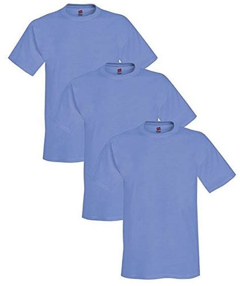 Hanes Mens Comfortblend Ecosmart Crewneck T Shirt Pack Of 3 3 Carolina Blue