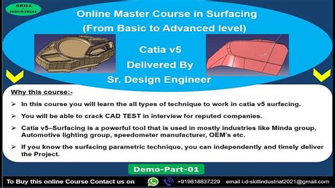 Master Course In Surfacing Catia V By Sr Design Engineer Demo Part