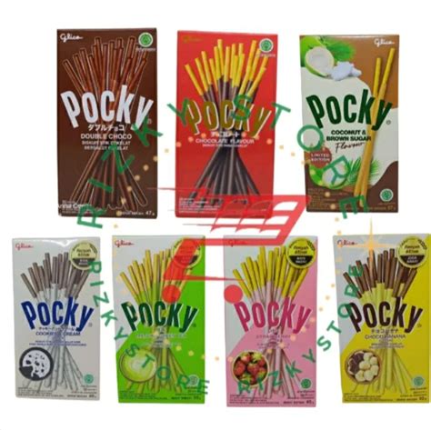 Glico Pocky Snack Impor Halal Biskuit Bersalut Coklat Rasa Lazada