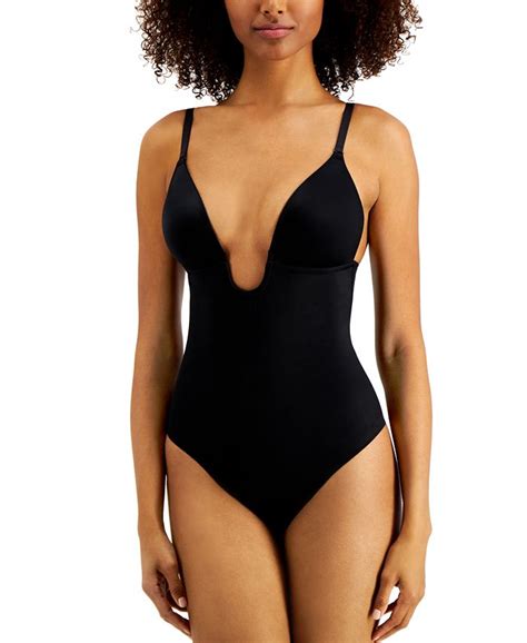 Spanx Suit Your Fancy Plunge Low Back Thong Bodysuit 10206r Macys