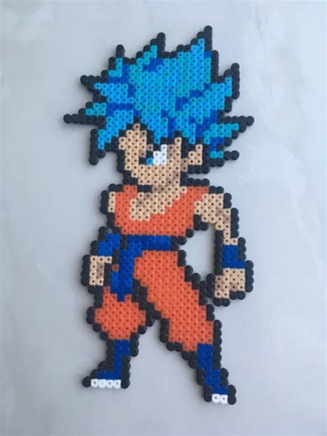 PIXEL ART Perles A Repasser Dragon Ball Goku Super Saiyen Bleu EUR 6