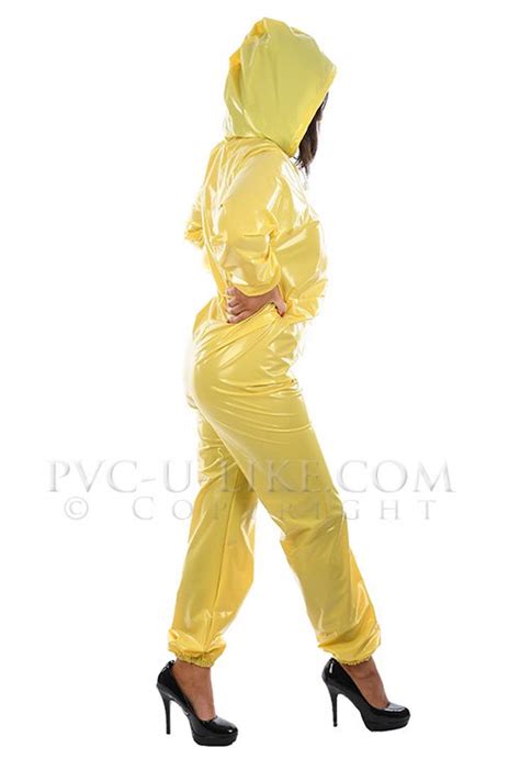 PVC Overall Mit Kapuze Overalls Catsuits PVC Damenbekleidung