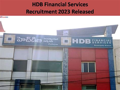 Hdb Financial Services Recruitment Released Graduates Can Apply