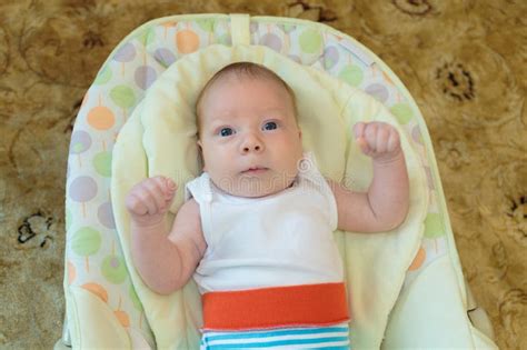 Newborn Naked Baby Boy With Compressed Chicks Stock Image Image Of