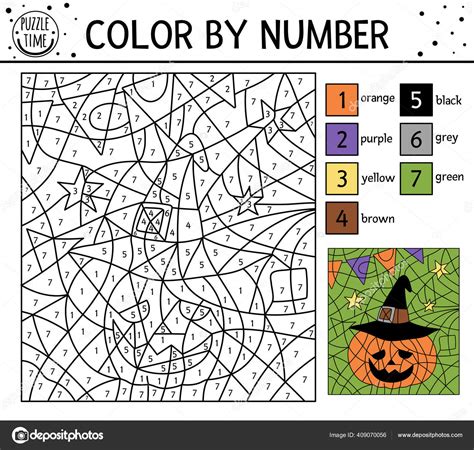 Color By Number Halloween Coloring Pages