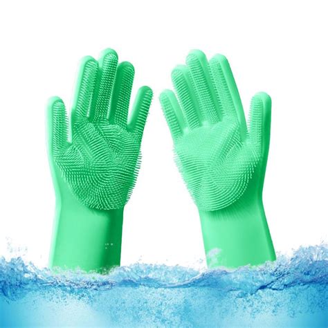 Param Magic Silicone Gloves For Dishwashing Scrubbing Brush For Dishes