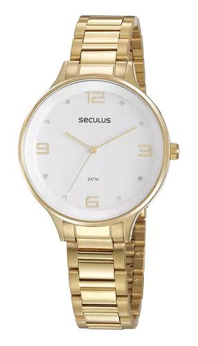 Reloj de pulsera Seculus 77080LPSVDS3 de cuerpo color dorado analógico