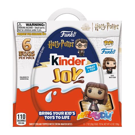 Kinder Joy Eggs, Harry Potter Funko Collection, Sweet Cream and Chocolatey Wafers, 6 Eggs ...