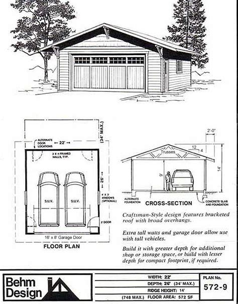 2 Car Colonial Style Garage Plan 572 8 With Attic By Behm Design