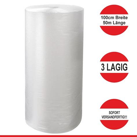 Luftpolsterfolie 3 Lagig 100cm X 50m Und 50cm X 50m Noppenfolie